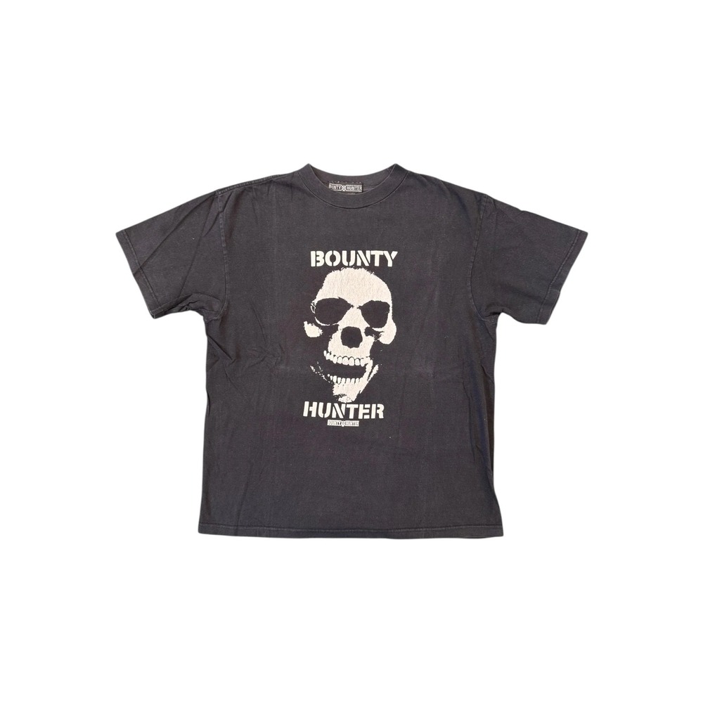 Bounty Hunter T-Shirt Mens Large Black Good 90s Skull 2 Heavyweight Cotton